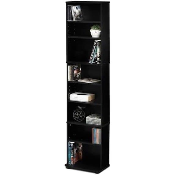 Shelf Dvd Storage Rack DVD Shelf, 8-Tier Tall Narrow CD Rack, Media Shelf with Adjustable ...