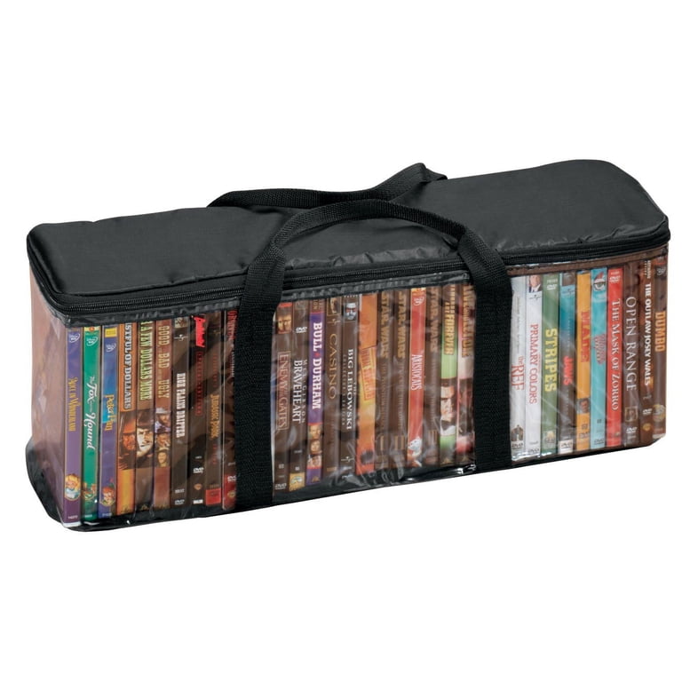 Fox Valley Traders DVD Storage Case with 2 Dividers, Holds 37 DVDs