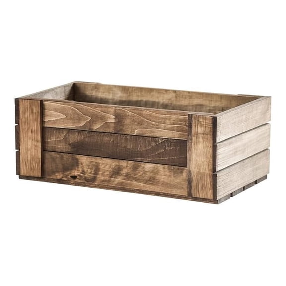 DVD Storage Crate Wood - Rustic Wooden DVD Holder, Handmade Medium Brown Organizer for 27 DVDs, Farmhouse Decor, Home Entertainment