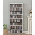 thumbnail image 1 of DVD Tower Storage Rack, 16-Shelf Media Storage Shelves with Adjustable Shelves 8-Tier DVD Stand Tower for Living Room Home Office, 1 of 14