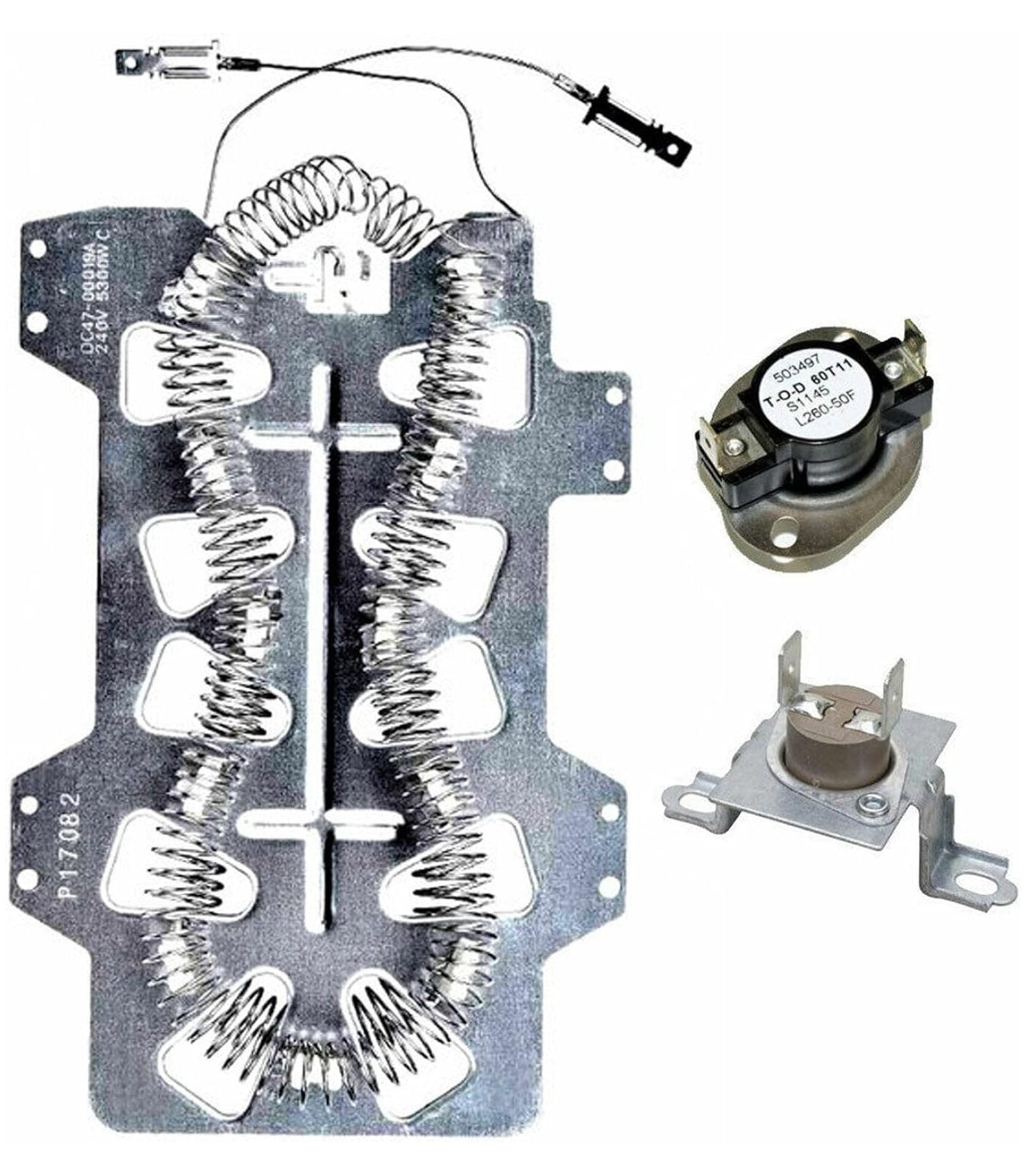 DVE45T3200W/A3 Dryer Heating Element and Fuses Kit, Compatible with Select Electric Dryer Models, Includes Thermal Fuse and High Limit Thermostat