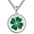 thumbnail image 1 of DVEATR 4 leaf Clover Necklace 925 Sterling Silver Green Clover Pendant Jewelry for Men Women Birthday Valentines Christmas Gifts, 1 of 6