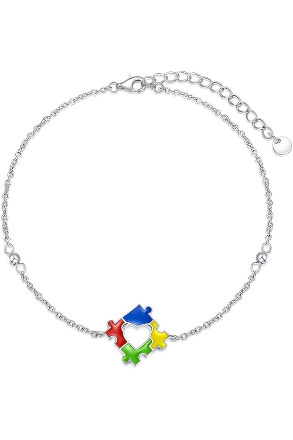 925 Sterling Silver Bee/Sunflower/Red Cardinal Bird/Autism Bracelet You Are My Sunshine Adjustable Chain Jewelry Gift for Women Mom