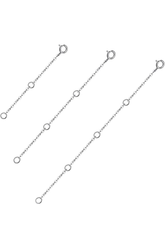 925 Sterling Silver Chain Extenders for Necklace Bracelet with Gift Box (Set 2'',4'',&6'')