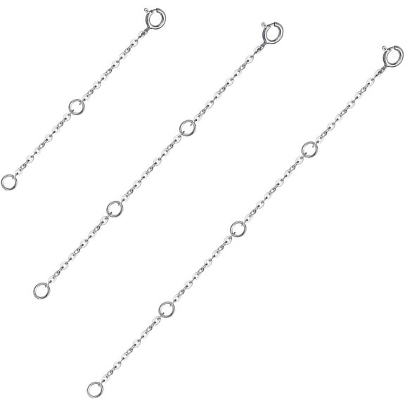 925 Sterling Silver Necklace Chain Extenders Silver Extension Chain for Bracelet Anklet Jewelry Gift Set