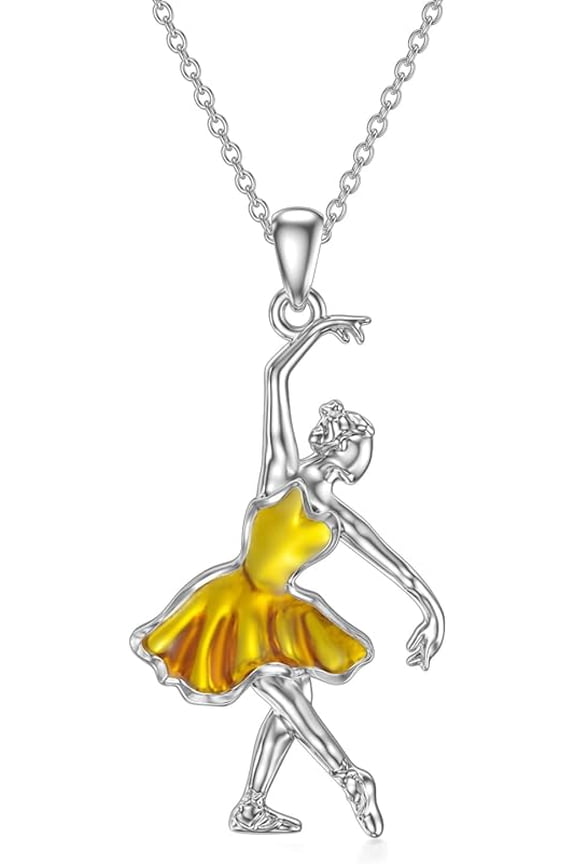 Ballerina Necklace 925 Sterling Silver Dancer Jewelry Gift for Women s Christmas