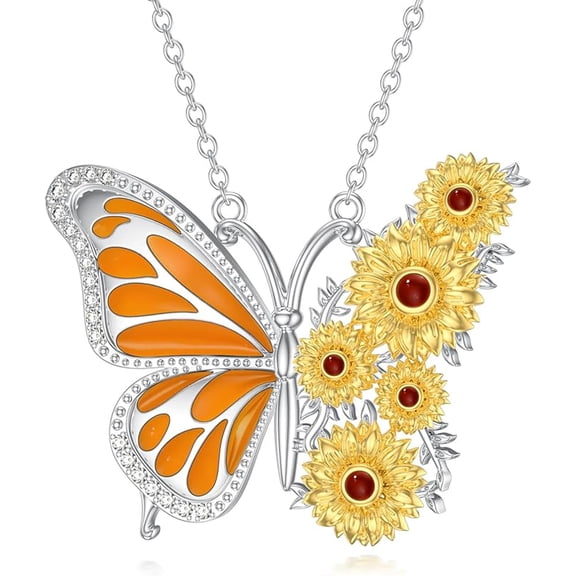 DVEATR Butterfly Necklaces for Women 925 Sterling Silver Dainty Blue Butterfly Pendant Jewelry for Mother's Day Birthday Gifts