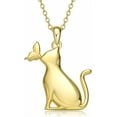 thumbnail image 1 of DVEATR Cat Necklace with Butterfly 925 Sterling Silver Cat Pendant Necklace Gift for Women, 1 of 10