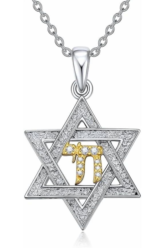Diamond Star of David Pendant Necklace for Women in 925 Sterling Silver