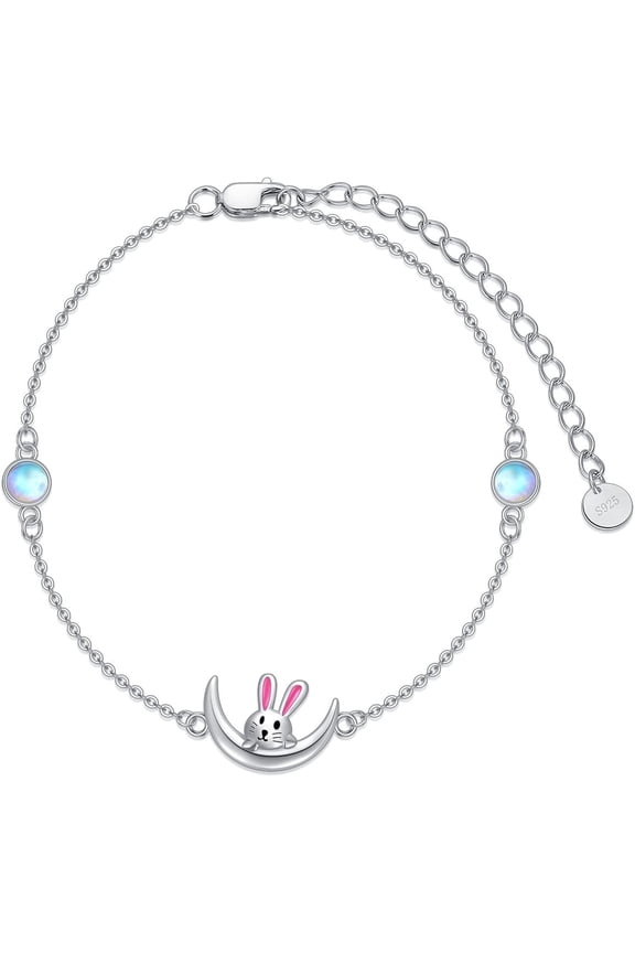 Elephant/Rabbit/Pig/Ankh Adjustable Bracelet 925 Sterling Silver Animal Jewelry Gift for Women, Girls, Mothers, Daughters, Nieces