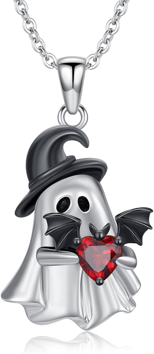 DVEATR Halloween Ghost Necklace for Women 925 Sterling Silver Natural ...