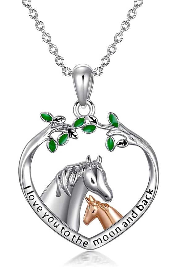 Horse/Cow/Frog/Mama Bear/Lion/Monkey/Fox/Giraffe Necklace S925 Sterling Silver Cute Animal Pendant Necklace Mother's Day Birthday Gift for Women Mom Grandma
