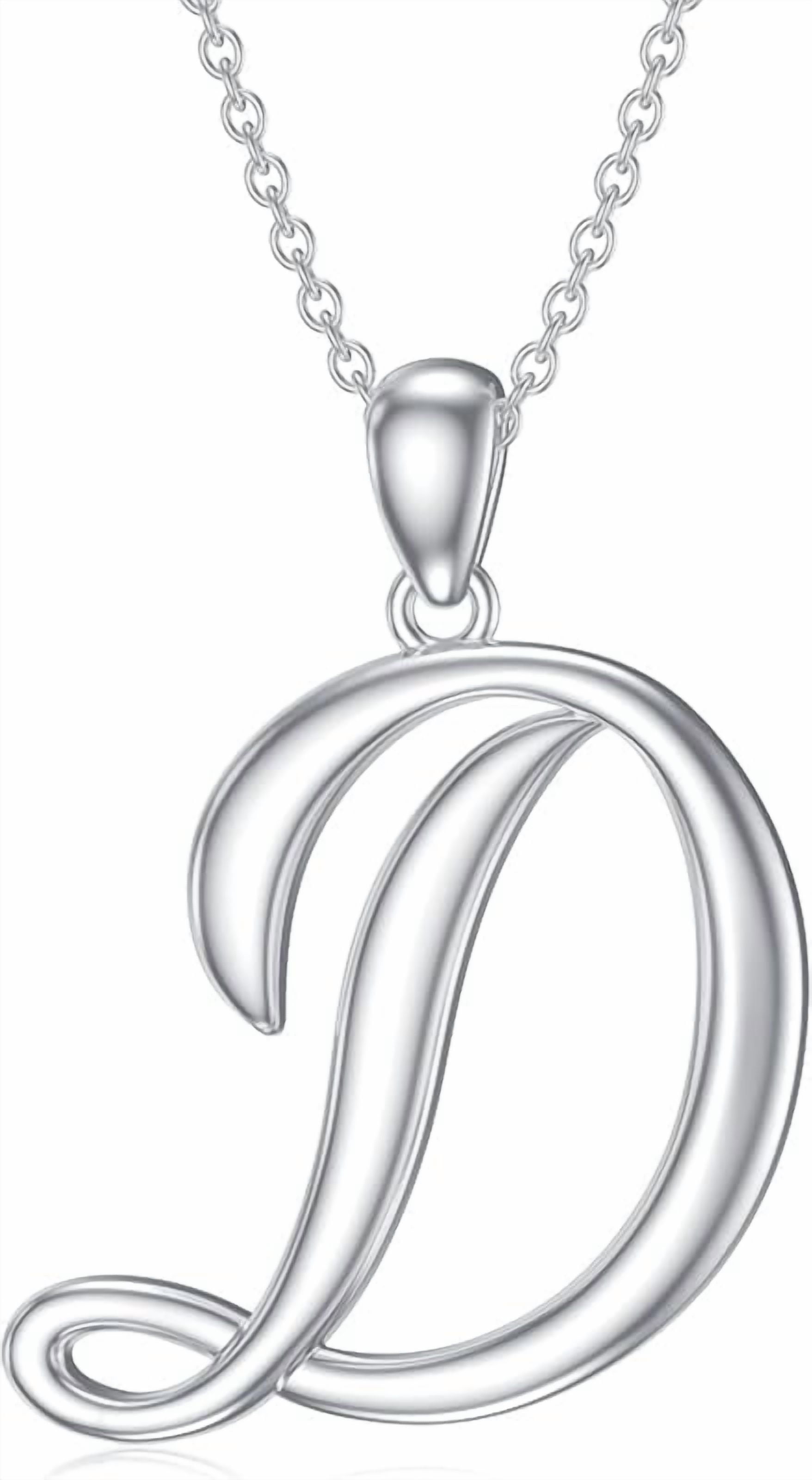 Collana Iniziale 26 Lettere In Argento 925 Sterling - Ciondolo Lettera Maiuscola, Placcato Platino, Catena Regolabile 45+5 Cm, Scegli Colore E Lettera