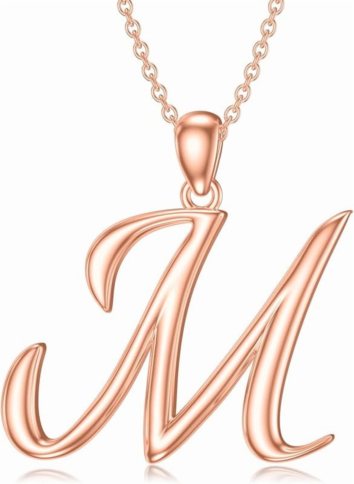 Collana Iniziale 26 Lettere In Argento 925 Sterling - Ciondolo Lettera Maiuscola, Placcato Platino, Catena Regolabile 45+5 Cm, Scegli Colore E Lettera