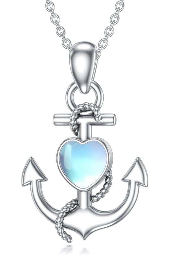 Nautical Anchor Necklace Heart Pendant Necklace Birthday Jewelry Gifts for Women Daughter Friends