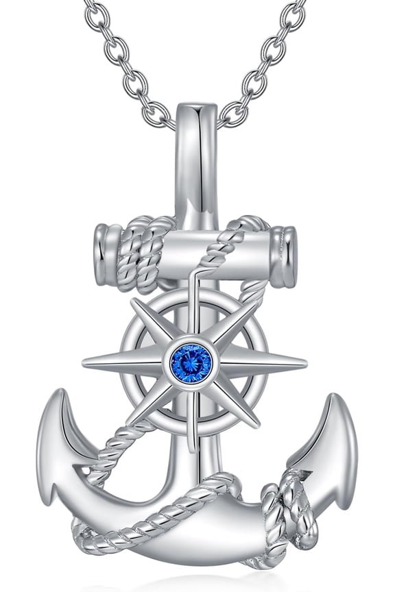 Nautical Anchor Necklace For Women Anchor Chain Necklace 925 Sterling Silver Navy Anchor Pendant Necklace Nautical jewelry Ocean Necklace Gift For Women On Birthday,Christmas,Anniversary