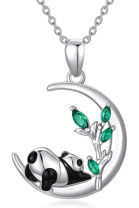 Panda Necklace Sterling Silver Panda Pendant Necklace Jewelry Gift for Women Sisters Mom
