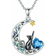 thumbnail image 1 of DVEATR Sterling Silver Black Cat Necklaces for Women with 12 Birthstones Birthday Jewelry for Girlfriend Wife Daughter Mom, 1 of 10