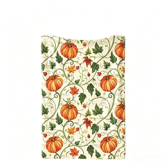 DVGRVO Autumn Pumpkin & Leaves Flannel Throw Blanket – Soft Plush Fall Decor Blanket for Sofa, Bed & Camping (27.56" x 39.37")