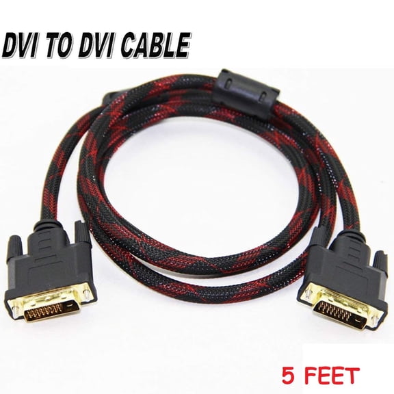 DVI-D Dual Link Cable 1.5M, 24+1 Pin Male to Male Gold Plated Monitor Cord for PC Desktop