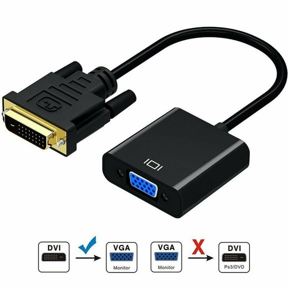 DVI-D Male to VGA Female Adapter, Active Converter 1080P for Graphics Card Monitor Projector