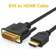 DVI to HDMI Cable, CableCreation 6.6ft 4K HDMI to DVI-D Bi Directional Adapter, HDMI to DVI-D 24+1, Support 1080P HD for Raspberry Pi, Roku, Xbox One, PS5, Graphics Card, Blue-Ray, Switch