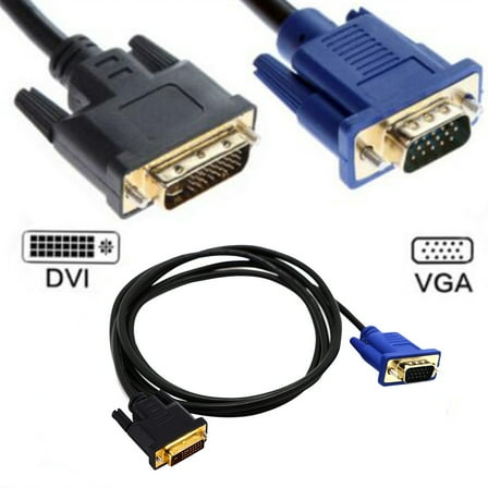 DVI to VGA Adapter DVI-D Male to VGA Female Converter 1080P Video Connector 24+1 Pin for Monitor Computer Projector
