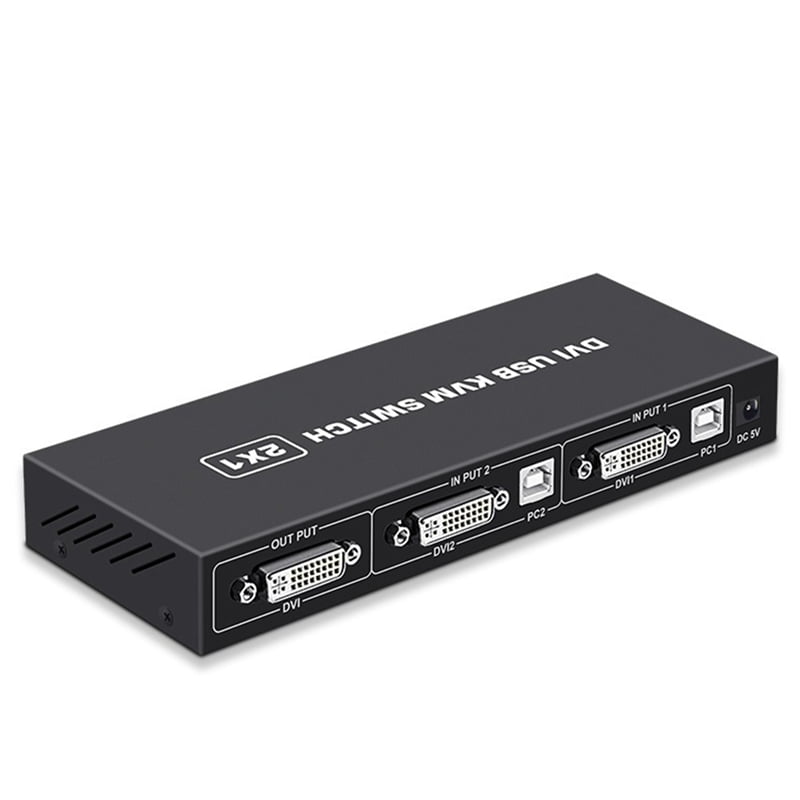 KVM switch for 2 computers to share keyboard mouse printer high-definition display USB/HDMI