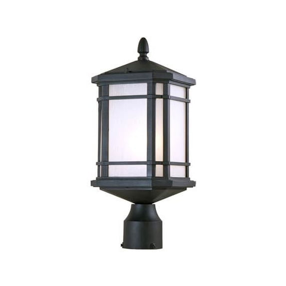 DVI DVP142014BK-SSD Outdoor Post Top with Sand Blasted Seedy Glass Black