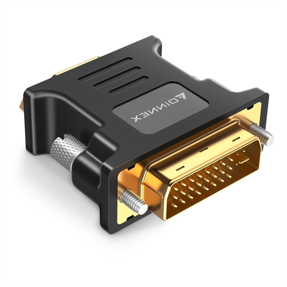 DVI to VGA Adapter, DVI-I (24+5) Male to VGA Female Converter, 1080P Full HD Video Adapter for PC, Graphics Card, Monitor, TV, Projector, Plug and Play