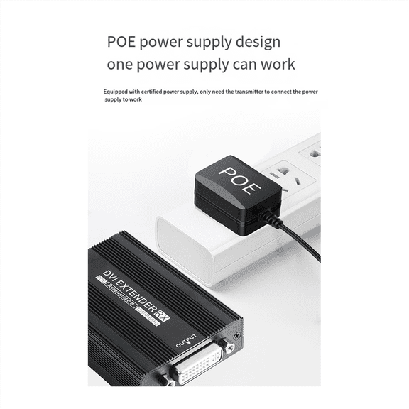 DVI1815 150M Network Extender RJ45 DVI Extender 1080P HD Transmitter Receiver Support POE Power Supply with US Plug