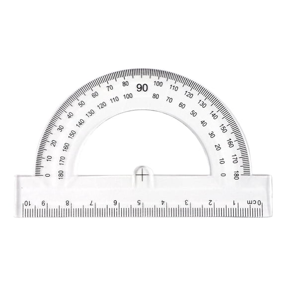 DVJOY 3.94 Inch Plastic Protractor With Swing Arm Math Protractor For 180 Angularity Unit Angle Measurement Semi Transparent Suitable For Geometry Classrooms Children Students School