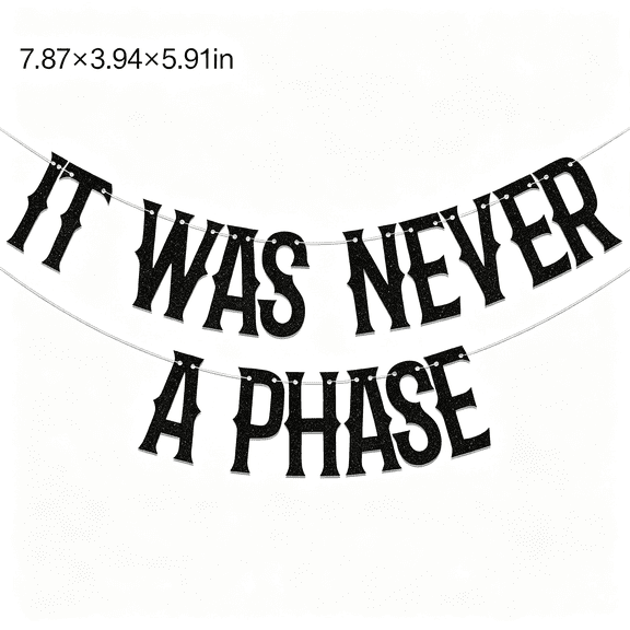 DVJOY It Was Never A Phase Banner, Emo Birthday Party Decorations,Emo Birthday Decorations, Funeral Decorations, Emo Party Decor Banner