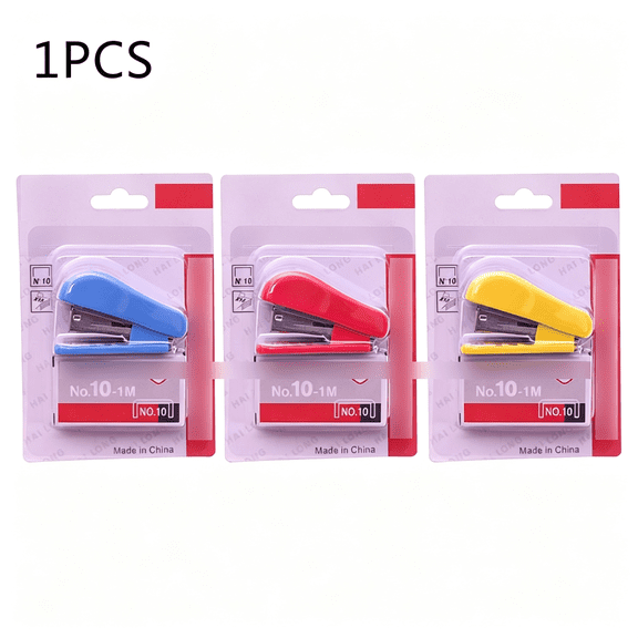DVJOY Mini Stapler Kit Cute Cartoon Portable Stapler Set with Box of Built--n Staple Remover Kawaii Office Supplies Stationery Practical stapler set