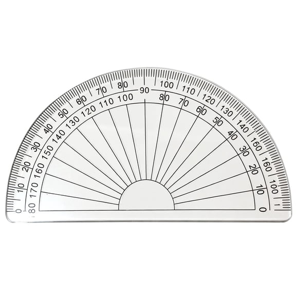 DVJOY Plastic Protractor Clear, 180 Degrees Protractor, Transparent Plastic Protractors for Geometry, Angle Measurement - Easy to read clear protractor for precise drafting