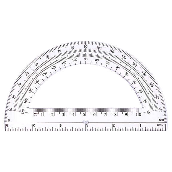 DVJOY Transparent Plastic Protractor 6 Inch, 180 Degree Math Geometry Tool for Students, Angle Measuring Ruler