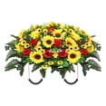 thumbnail image 1 of DVKOVI Artificial Cemetery Flowers for Grave HeadstOne Flower Saddle Silk Sunflowers Cemeteries Memorial DecoratiOn B One Size, 1 of 6