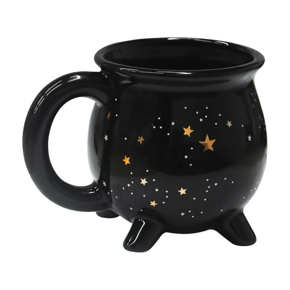 DVKOVI Cauldron Coffee Mug 10oz Black Ceramic Witch Mugs, Adorable Sorceress’s Potion Themed Cups Ideal for Christmas Thanksgiving Halloween and Party Presents