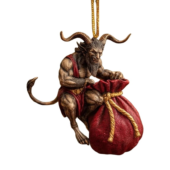 DVKOVI Christmas Ornaments Acrylic Ornament HangIng DecoratiOns Krampus Trees Decor with Rope for Xmas Holiday Crafts C A