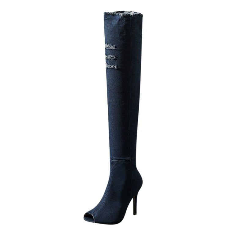 Open toe over the knee boots wide calf discount