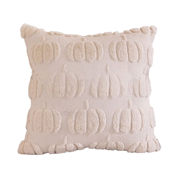 DVKOVI Fall Throw Pillow Covers Halloween Pumpkin Pattern Soft Plush Faux Couch Cushion Cover for Sofa Chair Beige B