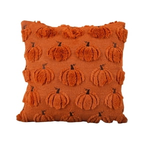 DVKOVI Fall Throw Pillow Covers Halloween Pumpkin Pattern Soft Plush Faux Couch Cushion Cover for Sofa Chair Orange One Size