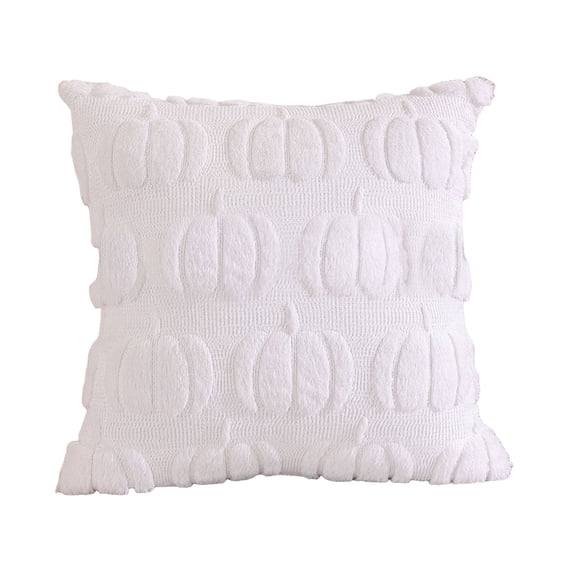DVKOVI Fall Throw Pillow Covers Halloween Pumpkin Pattern Soft Plush Faux Couch Cushion Cover for Sofa Chair White B