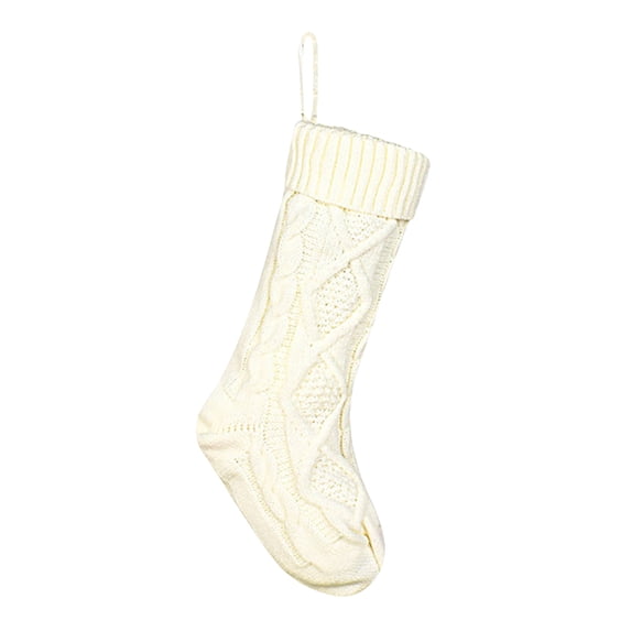 DVKOVI Farmhouse Knitted Christmas Stockings Rustic Cable Knit Fireplace Cozy Hanging Xmas Stocking Decoration A one Size