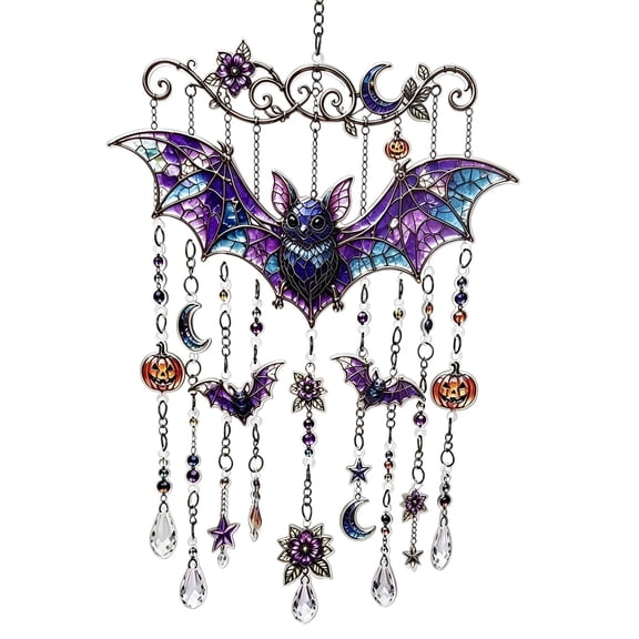 DVKOVI Ghost Halloween Wind Chime Haunted with Hanging Bells Outdoor Hangs Decor for Porch Patio Garden Tree Yard C A