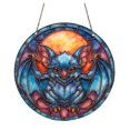 thumbnail image 1 of DVKOVI Halloween Suncatcher Stained Glass Window Hanging Decor Aesthetic Wall Decor Garden Sun Catchers Brick Red A, 1 of 7