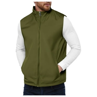 DVKOVI Men's Casual Outerwear Vest Lightweight Full-Zip Sleeveless Jacket Outdoor Hiking Travel Golf Vest with Pockets