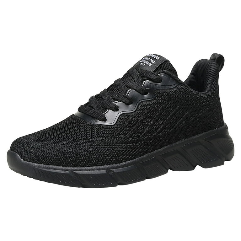 Solid black work shoes clearance