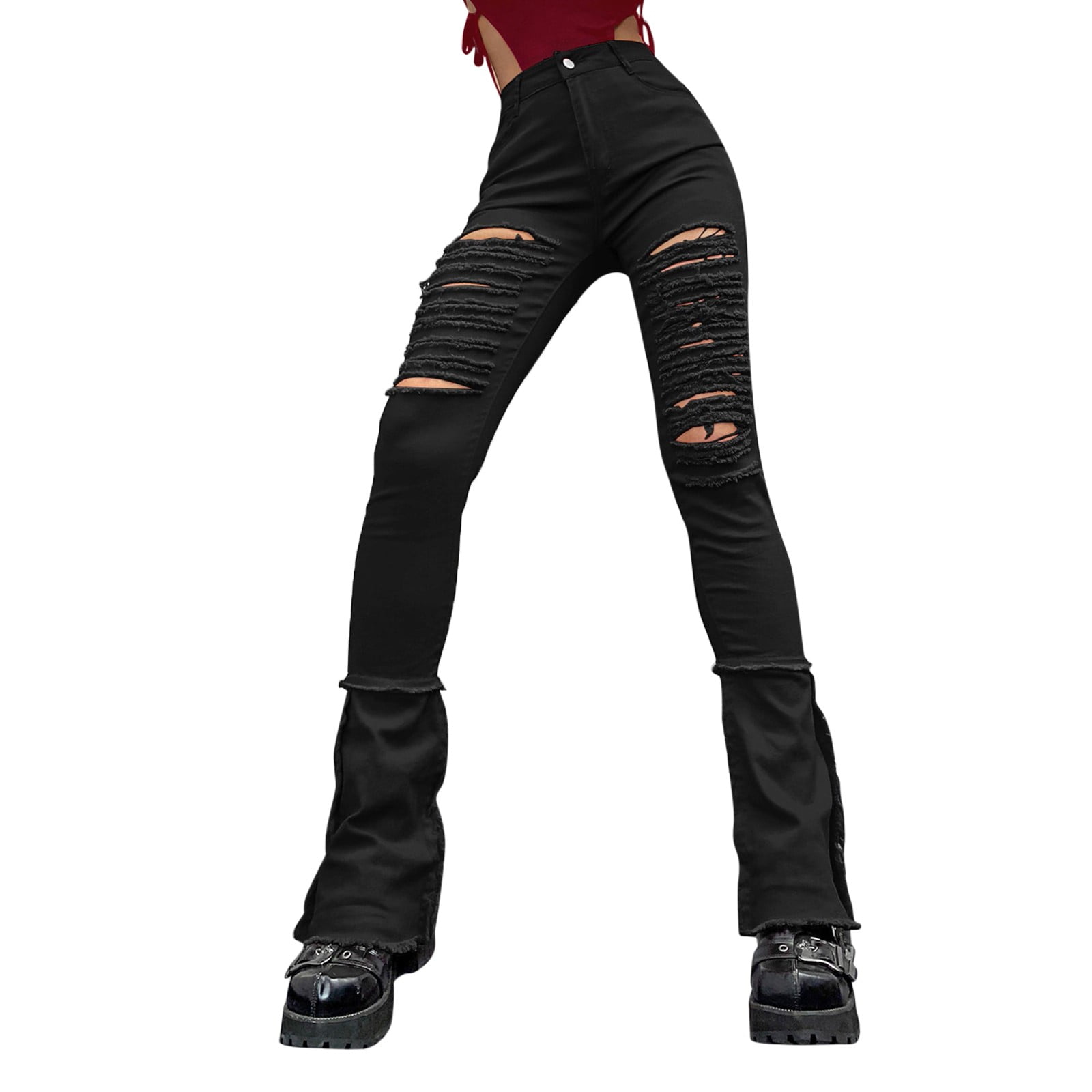 DVKOVI Ripped Jeans 2024 New Jeans for Women Trendy 90s Jeans Booty