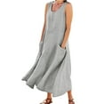 DVKOVI Spring Dresses for Women 2025 Solid Color Scoop Neck Casual